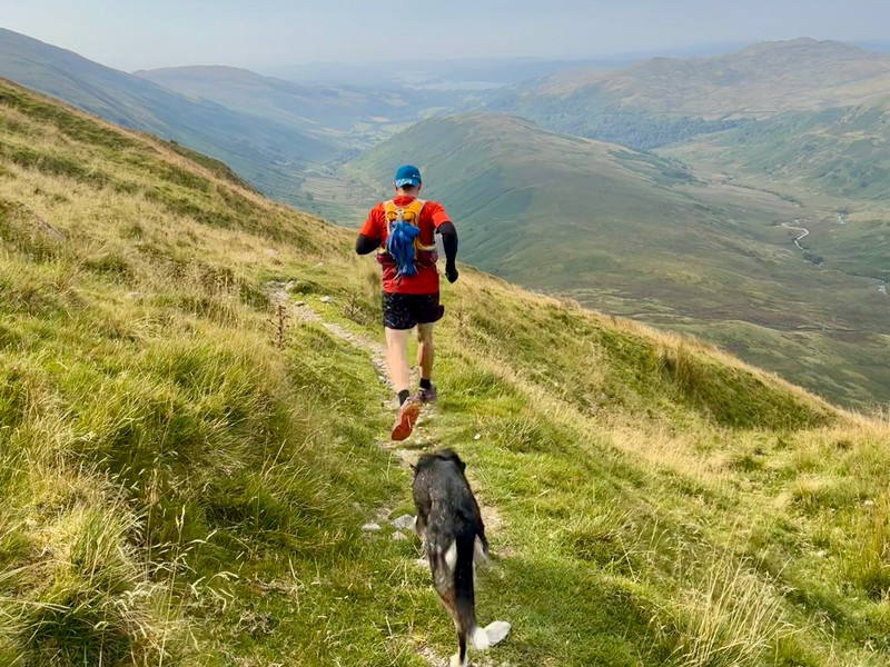 Man fell running in the Lake District with a border collie